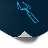 Poster BBQ Icônes Motif Grillades Outils Viande (Coin)