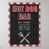 Poster BBQ Jardin 5x7 Anniversaire Hot Dog Bar Panneau (Devant)