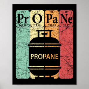 Poster Bbq Propane Éléments de table périodique Grill Bbq