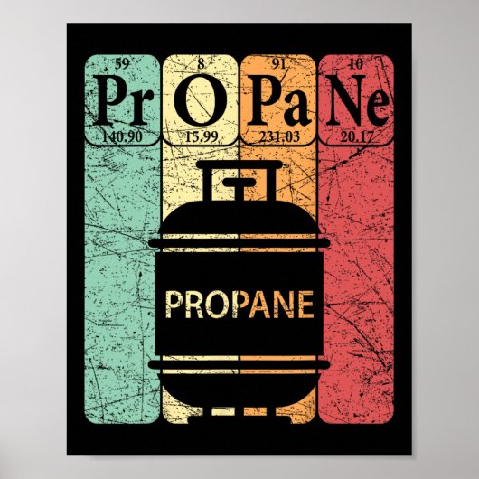 Poster Bbq Propane Éléments de table périodique Grill Bbq (Devant)