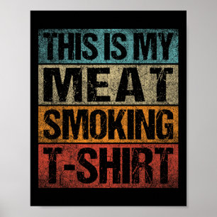 Poster Bbq Smoker Vintage Retro C'Est Mon Fumeur De Viand