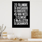 Poster BCL Classic Vintage San Francisco Scroll (Cuisine)