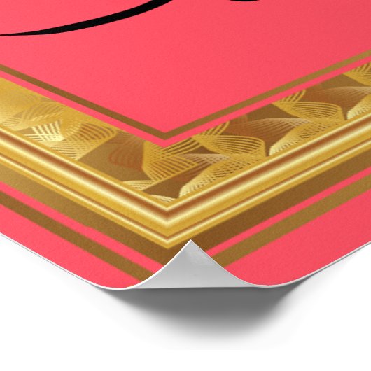 Poster "Be and it" en arabe avec cadre d'or (Coin)