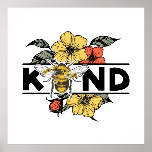 Poster Be Kind Bee (Devant)