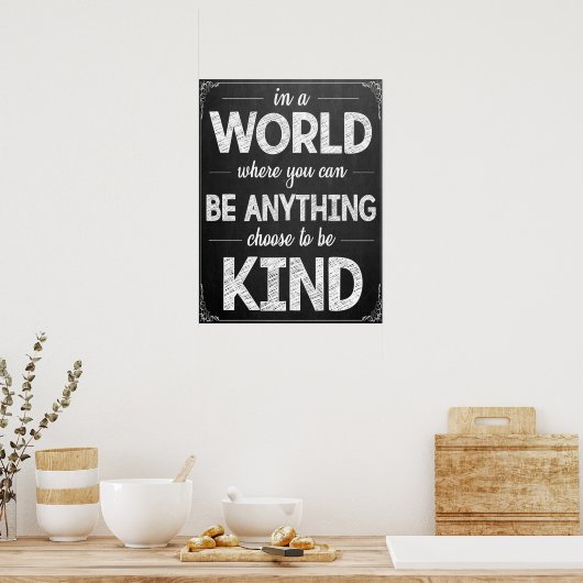 Poster Be Kind Chalkboard (Cuisine)