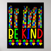 Poster Be Kind Hand Sign Language Puzzle Sensibilisation (Devant)