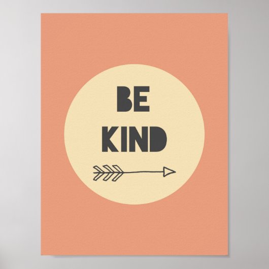Poster Be Kind Inspirational Art - Nursery Art (Devant)
