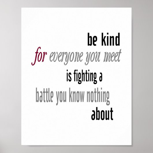 Poster Be Kind (taille d'image standard) (Devant)