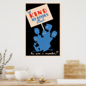 Poster Be Kind to Books Club - WPA (Cuisine)
