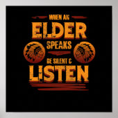 Poster Be Silent And Lists To Elder Native American Day (Devant)