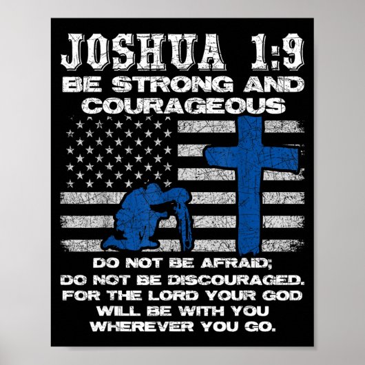 Poster Be Strong And Courageous Do Not Be Afraid Prayer  (Devant)