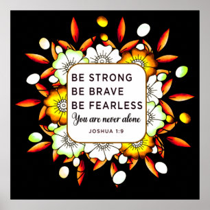 Poster Be Strong Brave Fearless - Bible Verse