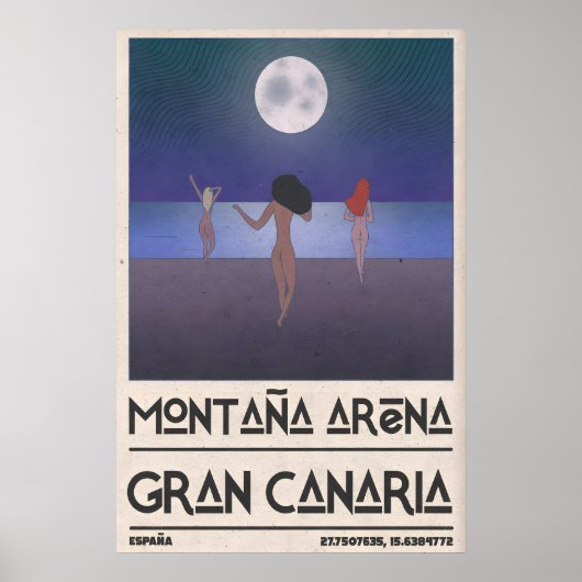 Poster Beach Art Print - Three Figures Walking Toward (Devant)