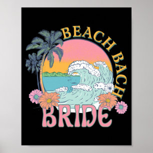 Poster Beach Bach Bridesmaid Rétro Summer Bachelore