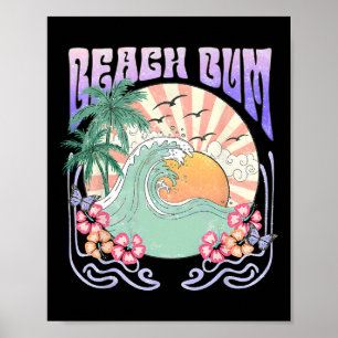 Poster Beach Bum Sunset Summer Vacances Hawaii Family Mat