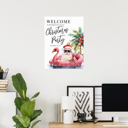 Poster Beach Christmas Party Welcome (Bureau à domicile)