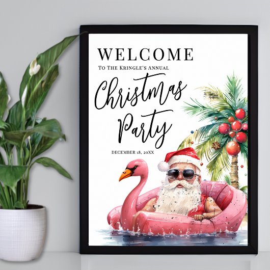 Poster Beach Christmas Party Welcome