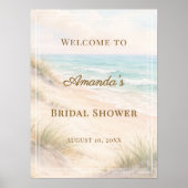 Poster Beach coastal Bridal Shower welcome (Devant)