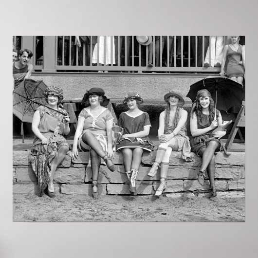 Poster Beach Costume Contest, 1921. Vintage Photo (Devant)