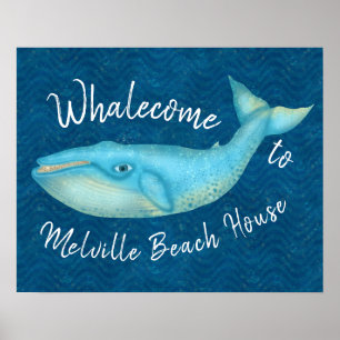 Poster Beach House Baleine Bleue Baleine nautique   Perso