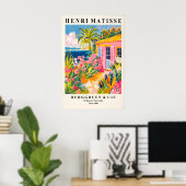 Poster Beach house decor, Mid century modern poster, Pink (Bureau à domicile)