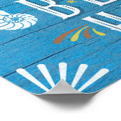 Poster Beach House Nautical Coastal Blue | Nom personnali (Coin)