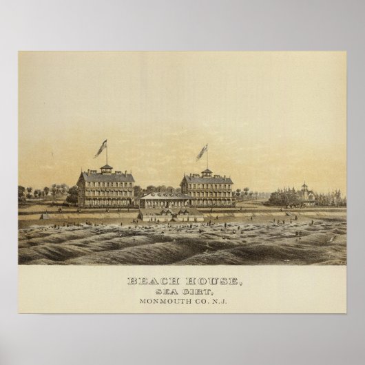 Poster Beach House, Sea Girt, Monmouth Co, NJ (Devant)