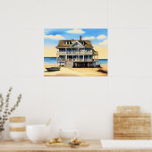 Poster Beach House sur le sable (Cuisine)