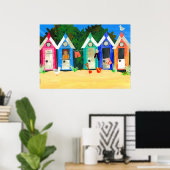 Poster 'Beach Huts' (Bureau à domicile)