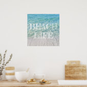 Poster Beach Life Tropical Sandy Beach Turquoise Blue (Cuisine)