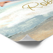 Poster Beach Ocean Photo Collage Funeral Memorial Welcome (Coin)