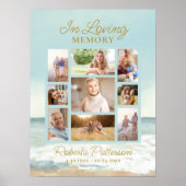 Poster Beach Ocean Photo Collage Funeral Memorial Welcome (Devant)