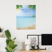 Poster Beach Party Luau Sweet sixteen Coquillages PalmTre (Bureau à domicile)