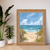 Poster Beach Path | Ocean Watercolor Coastal Painted