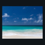 Poster Beach Photo Caribbean Tropical Paradise<br><div class="desc">Osez rêver que ceci puisse être votre réalité. Photo d'une plage caribéenne avec eau turquoise et plage de sable.</div>