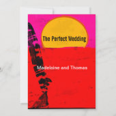 Poster Beach Retro van bruiloft Kaart (Achterkant)