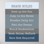 Poster Beach Rules Modern Colorbloc (Devant)