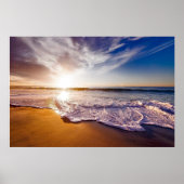 Poster Beach Sea Sunset Sun Sunlight Sable Coast (Devant)