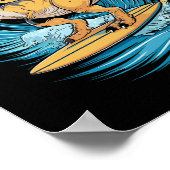 Poster Beach Surfing Dinosaur T-rex Surfer  (Coin)