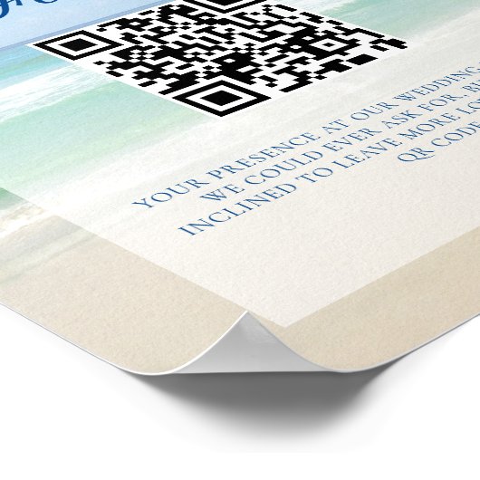 Poster Beach Wedding Ocean Waves Photo Honeymoon Fund (Coin)