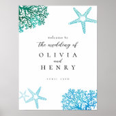 Poster Beach Wedding Starfish Welcome Sign (Devant)