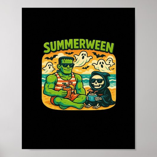 Poster Beachside Boogeymen - Classe Retro Summerween Vibe (Devant)