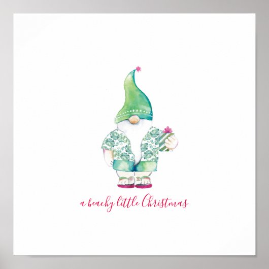 Poster Beachy Little Christmas Watercolor Art (Devant)