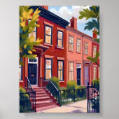 Poster Beacon Street Boston Massachusetts Art (Devant)