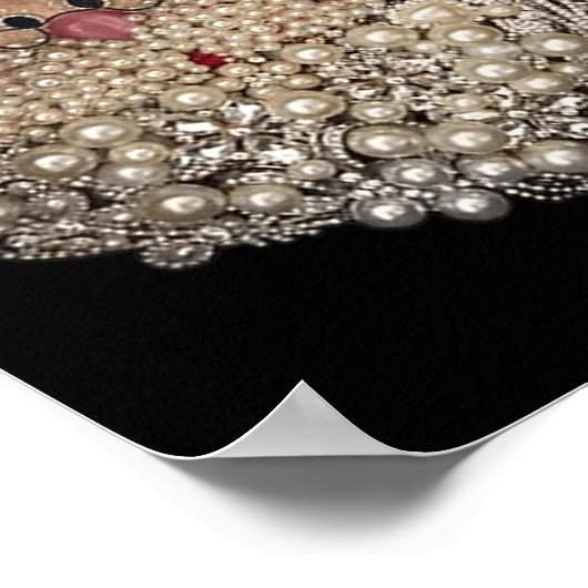 Poster Bead Noël Père Noël Star-gemstone-White-Xmas (Coin)