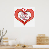 Poster Beaded Red Heart Valentine (Cuisine)