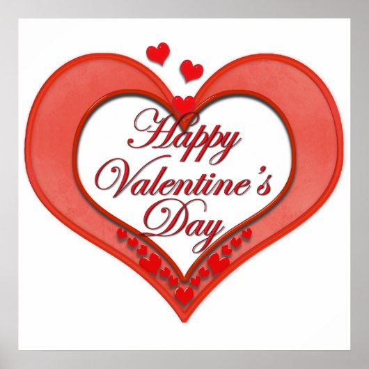 Poster Beaded Red Heart Valentine (Devant)