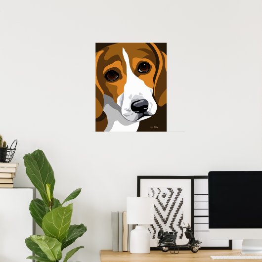 Poster beagle (Bureau à domicile)