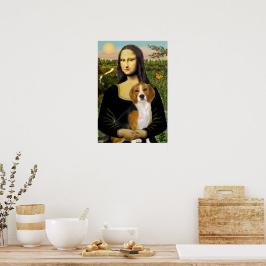 Poster Beagle 7 - Mona Lisa (Cuisine)