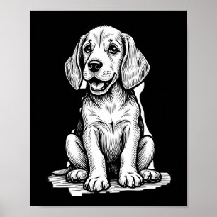 Poster Beagle chiot adorable, famille Animal amoureux Tan